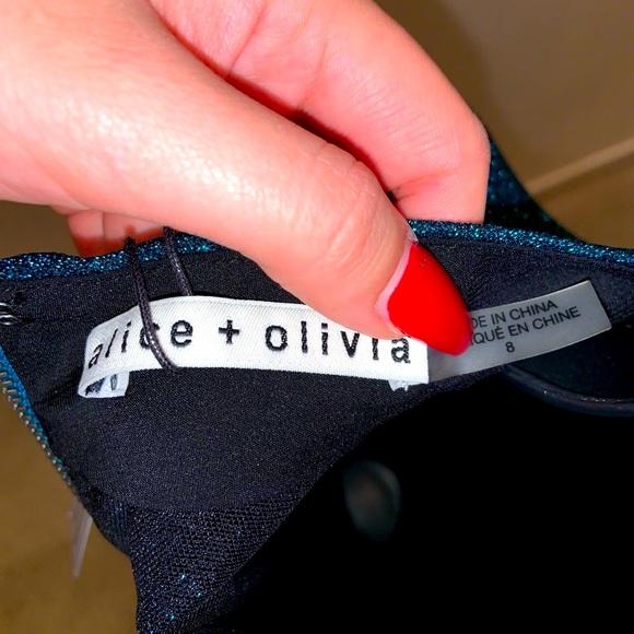 Alice & Olivia Inka Fitted Mini Dress in dark turquoise ––NWT - Picture 13 of 17